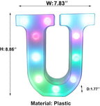 Pooqla Colorful LED Marquee Letter Lights with Remote – Light Up Marquee Signs – Party Bar Letters with Lights Decorations for The Home - Multicolor U
