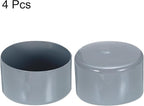 uxcell 4pcs Rubber End Caps 70mm ID Vinyl Round Tube Bolt Cap Cover Screw Thread Protectors Grey, 40mm Height