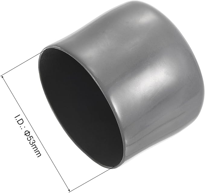 uxcell 10pcs Rubber End Caps 53mm ID Vinyl Round End Cap Cover Screw Thread Protectors Dark Grey