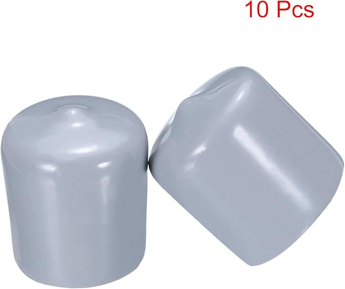 uxcell 10pcs Rubber End Caps 25mm(1") ID Vinyl Round End Cap Cover Screw Thread Protectors Grey