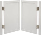 Solid Wood Interior Swing Door with Metal Hinges - Swinging Cafe Doors for Kitchen, Stairs, Bedroom Entrance & Partition (White, 39.37"X35.43")