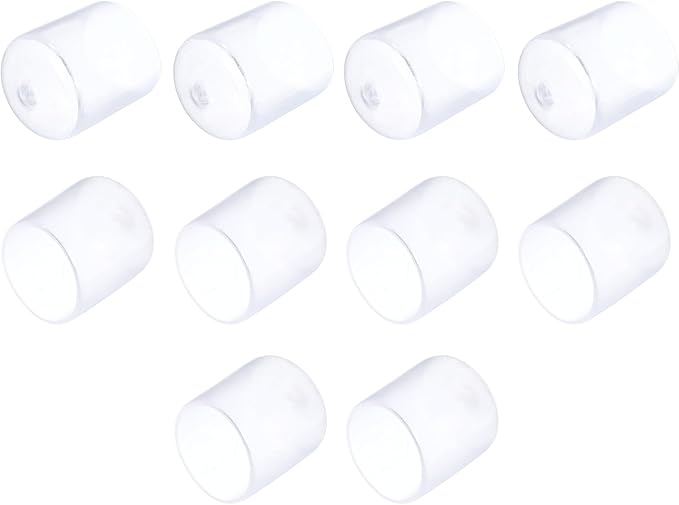 uxcell 10pcs Rubber End Caps 22mm(7/8") ID Vinyl Round End Cap Cover Screw Thread Protectors Clear