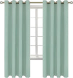 BGment Blackout Curtains - Grommet Thermal Insulated Room Darkening Bedroom and Living Room Curtains, Set of 2 Panels (52 x 72 Inch, Frosty Green)