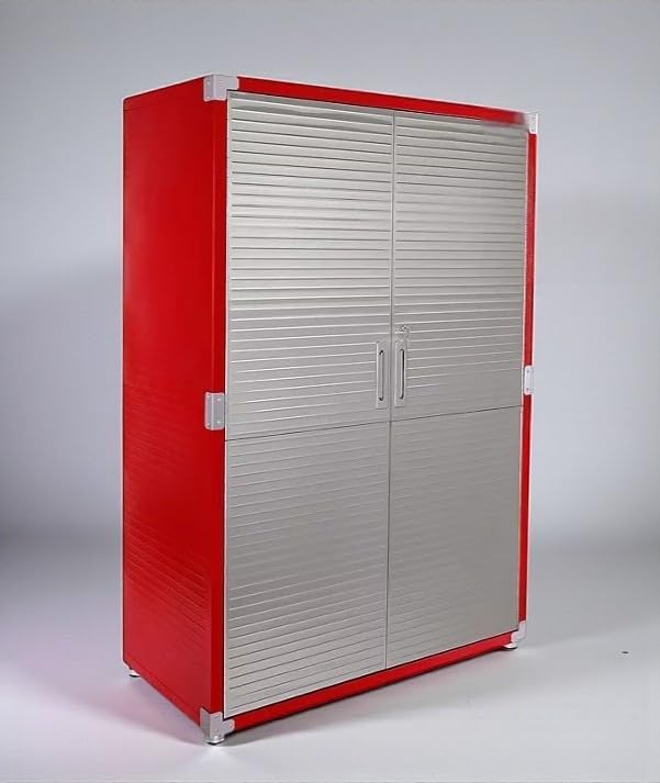 Heavy Duty Storage Solid Stainless Steel Cabinet with Lockable, Adjustable Shelf, Metal Garage Organizer (Red, 48" W x 24" D x 72" H)