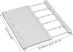 Extendable Closet Shelf Tension Rod Adjustable Clothes Hanger DIY Cabinet Storage Holder Wardrobe Organizer Dividers Shoe Rack 16.54'' Width for Bathroom Kitchen Bookshelf - White