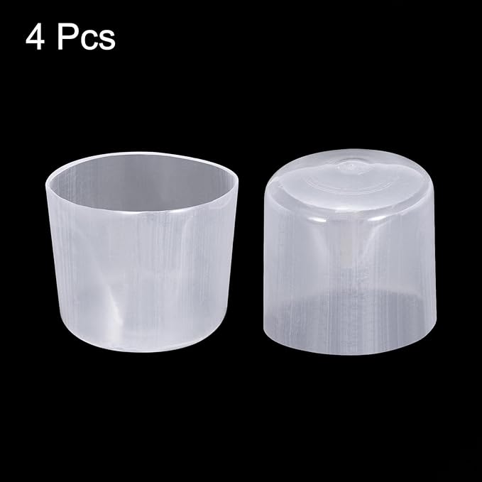 uxcell 4pcs Rubber End Caps 42mm ID Vinyl Round Tube Bolt Cap Cover Screw Thread Protectors Clear, 40mm Height