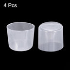 uxcell 4pcs Rubber End Caps 42mm ID Vinyl Round Tube Bolt Cap Cover Screw Thread Protectors Clear, 40mm Height