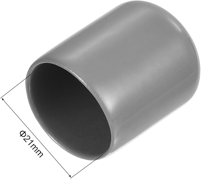 uxcell 10pcs Rubber End Caps 21mm ID Vinyl Round End Cap Cover Screw Thread Protector Light Grey