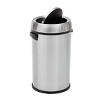 17 Gallon/65L Trash Can, Heavy Duty Stainless Steel Swing Top Trash Can, Fingerprint-Proof Round Kitchen Trash Bin with Swing Lid, Commercial Garbage Can for Restaurant, Home, Office(Silver)