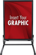 Displays2go 30 x 40 Inch Sidewalk Sign, Waterproof, Snap Frame, Spring Base, 2 Sided, Black (OWS3040B)