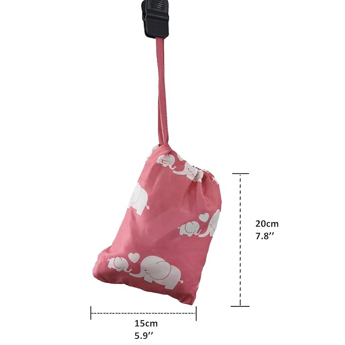 Pozico Baby Shopping Cart Cover for Baby Girl or Boy, Machine Washable/Portable with Carry Bag-Pink White Elephant