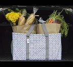 Extra Large Reusable Grocery Tote, premium quality canvas, stands upright & collapses, sturdy base, waterproof for beach/pool towels, storage, picnicking, tailgating, sport equipment, Max Logo