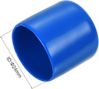 uxcell 5pcs Rubber End Caps 24mm ID Vinyl Round Tube Bolt Cap Cover Screw Thread Protectors Blue