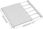 Extendable Closet Shelf Tension Rod Adjustable Clothes Hanger DIY Cabinet Storage Holder Wardrobe Organizer Dividers Shoe Rack 16.54'' Width for Bathroom Kitchen Bookshelf - White