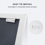 Amorho Bathroom Mirror, 48X32 Inch White Thick Metal Framed Wall Mirrors for Over 2 Sinks, Bedroom, Living Room, Entryway, Large Rectangle Wall-Mounted Mirrors.