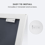 Amorho Bathroom Mirror, 24x30 Inch White Thick Metal Framed Wall Mirrors for Over Sink, Bedroom, Living Room, Entryway, Rectangle Wall-Mounted Mirrors(Horizontal/Vertical).