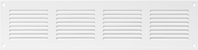 Repa Market 5-Pack Air Vent Cover 16x4 Inch (Outer Dimensions) White Galvanized Steel Louvered Grill Cover with Mesh Screen/Wall or Ceiling Vent/HVAC Register for Indoor and Outdoor Ventilation