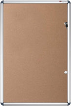 VIZ-PRO Tamperproof Lockable Cork Noticeboard Class 1 Aluminium Framed 48x36 Inches