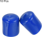 uxcell 10pcs Rubber End Caps 22mm ID Vinyl Round Tube Bolt Cap Cover Screw Thread Protectors Blue