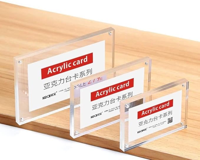 5 Pack Acrylic Label Holder Price Tag Displays Sign Holder with 3M Tape Adhesive Wall Mount Sign Stand (Transparent 90*60mm/3.54*2.36 inches)