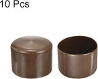 uxcell 10pcs Rubber End Caps 56mm(2 3/16") ID Vinyl Round End Cap Cover Screw Thread Protectors Brown