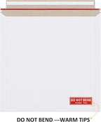 25 Pack 12.5x12.5 inch Rigid Mailer Self Seal Photo Document Mailers Stay Flat White Cardboard Envelopes White Photography Mailers for CD, Photos, Document