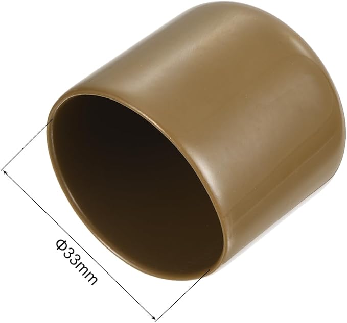 uxcell 10pcs Rubber End Caps 33mm(1 5/16") ID Vinyl Round End Cap Cover Screw Thread Protectors Light Brown