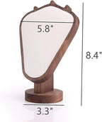 Walnut Color Body Wood Necklace Display Stand with White Leather Soft Mat Necklace Holder Organizer Desktop Stand for Home Store Dresser-3.3"x5.8"x8.4"
