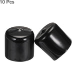 uxcell 10pcs Rubber End Caps 31mm(1.2") ID Vinyl Round End Cap Cover Screw Thread Protectors Black
