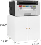 Print Mobile Printer Stand, Rolling Filing Cabinet, Lateral Office Filing Cabinet fits A4 or Letter Size for Home Office (White, H23.62)