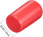 uxcell 10pcs Rubber End Caps 11.5mm ID Vinyl Round End Cap Cover Screw Thread Protector Red
