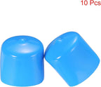 uxcell 10pcs Rubber End Caps 30mm(1 3/16") ID Vinyl Round End Cap Cover Screw Thread Protectors,Light Blue