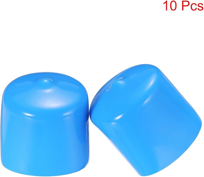 uxcell 10pcs Rubber End Caps 30mm(1 3/16") ID Vinyl Round End Cap Cover Screw Thread Protectors,Light Blue