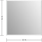 Ruomeng Frameless Mirror for Wall, 30x30 Inch Bathroom Vanity Mirror Farmhouse, Rectangle Mirror with Beveled Edge, Tempered Glass, Hangs Horizontally or Vertically