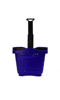 SSWBasics Rolling Blue Shopping Baskets - Set of 10 - Set of 10 Durable Blue Shopping Baskets with Wheels - Convenient Grocery Basket, Retail Rolling Basket Cart with Handles - Sturdy and Reliable for