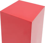 OUKANING 6 PCS Metal Display Pedestal Stands, Red Square Display Stands Pillars, Decoration Cube Sculpture Display Column for Wedding Party Baby Shower Birthday, H31.49'', 25.59'', 23.62''