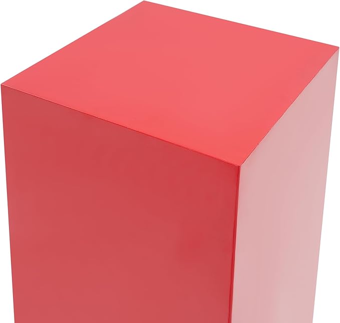 6pcs Metal Square Pedestal Stand, 23.6"/25.6"/31.5" Red Display Plinth Pillars for Party, Decorative Cube Sculpture Column, Tall Pedestal Cake Stands for Wedding Ceremony