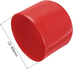 uxcell 4pcs Rubber End Caps 58mm ID Vinyl Round End Cap Cover Screw Thread Protectors Red, 40mm Height