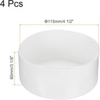uxcell 4pcs Rubber End Caps 115mm (4 1/2 Inch) ID x 80mm(3 1/8 Inch) H Vinyl Round End Cap Cover Screw Thread Protectors White