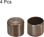 uxcell 4pcs Rubber End Caps 47mm(1 7/8") ID Vinyl Round Tube Bolt Cap Cover Screw Thread Protectors Brown, 40mm Height
