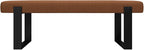 VANT Upholstered Bed Bench - Ribbed Terracotta - Matte Black - Contemporary Modern, Bedroom Bench Seat, Hallway, or Entryway