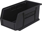 Akro-Mils 30230 AkroBins Plastic Storage Bins, Space-Saving Stackable Bins for Garage, Pantry, Craft Organization, 11-" x 5-" x 5-", Black, 12-Pack
