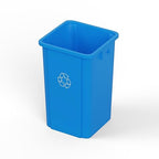 19 Gallon Blue Square Commercial Trash Garbage Can | Outdoor Office Restaurant School Kitchen