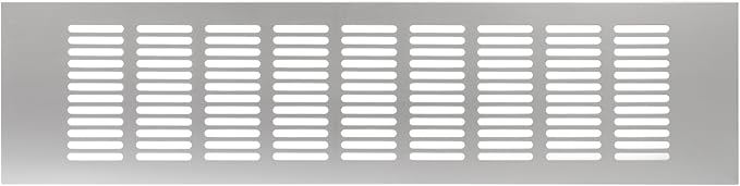 Vent Systems 15.75 x 3.94 (Outer Size) Air Supply Ventilation Grille - Pack of 2 - Silver Aluminum Rectangle Intake/Exhaust Door Vent Deflector - HVAC for Home Improvement Floor, Wall Duct Cover