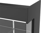72" W x 22" D x 42" H - Tempered Glass Retail Display Case, Black Reception Desk, Retail Checkout Counter with Lockable Drawers, Suitable for Offices, Retail Stores and Boutiques