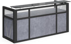 NBF Modern Reception Desk with Counter - 87" W x 30" D Retail Checkout Counter - Front Desk Reception Counter with 2 Grommet Holes - Countertop Welcome Desk for Office Lobby Salon Store, Gray