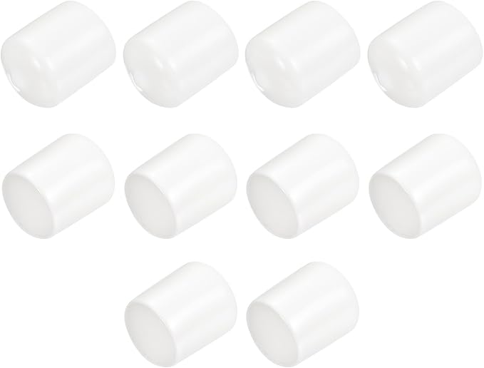 uxcell 10pcs Rubber End Caps 23mm ID Vinyl Round End Cap Cover Screw Thread Protectors White