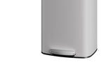 Garvee 16 gal / 60 L Metal Trash Can with Lid, Large Garbage Can for Kitchen, Rustproof Step-on Kitchen Metal Trash Bin with Liner Rim, Rear Handle, Soft Close Plastic Lid, White