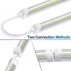 LED Shop Light,8FT 120W 12000LM 6500K,T8 Led Tube Daylight White,No dimmable,V Shape,Linkable,High Output,Clear Cover,8 Foot led Lights Fixture,Garaga Lighting with Plug (10 Pack)
