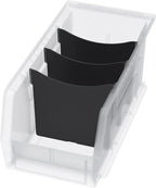 Akro-Mils 30230 AkroBins Plastic Storage Bins, Space-Saving Stackable Bins for Garage, Pantry, Craft Organization, 11-" x 5-" x 5-", Clear, 12-Pack